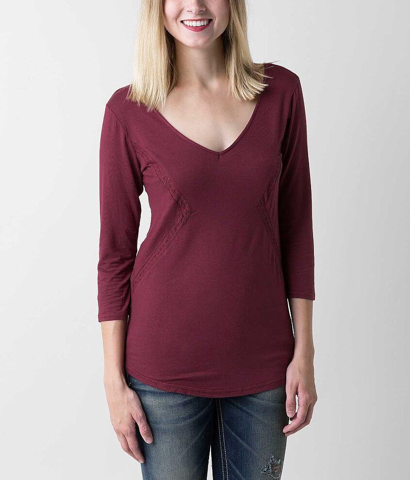 red by BKE Slub Fabric Top front view