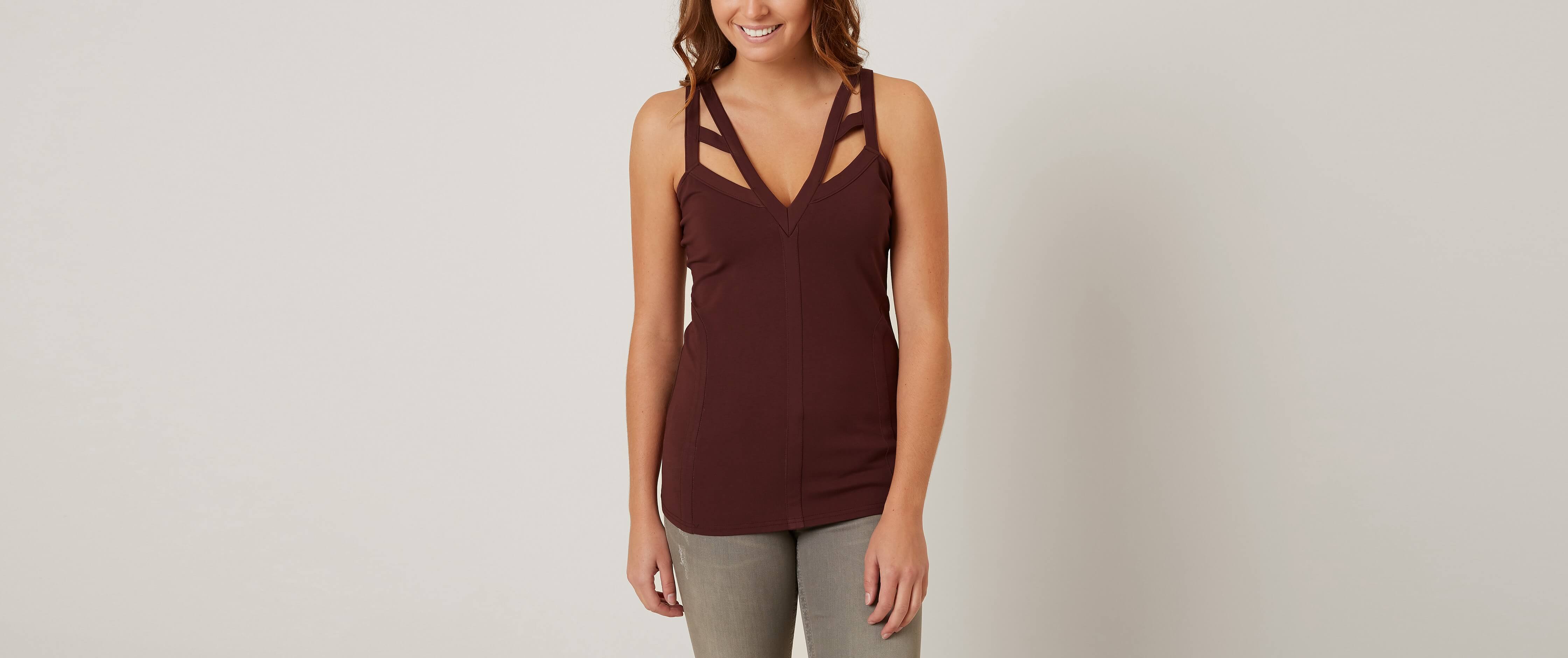 Image of red by BKE Cut-Out Tank Top