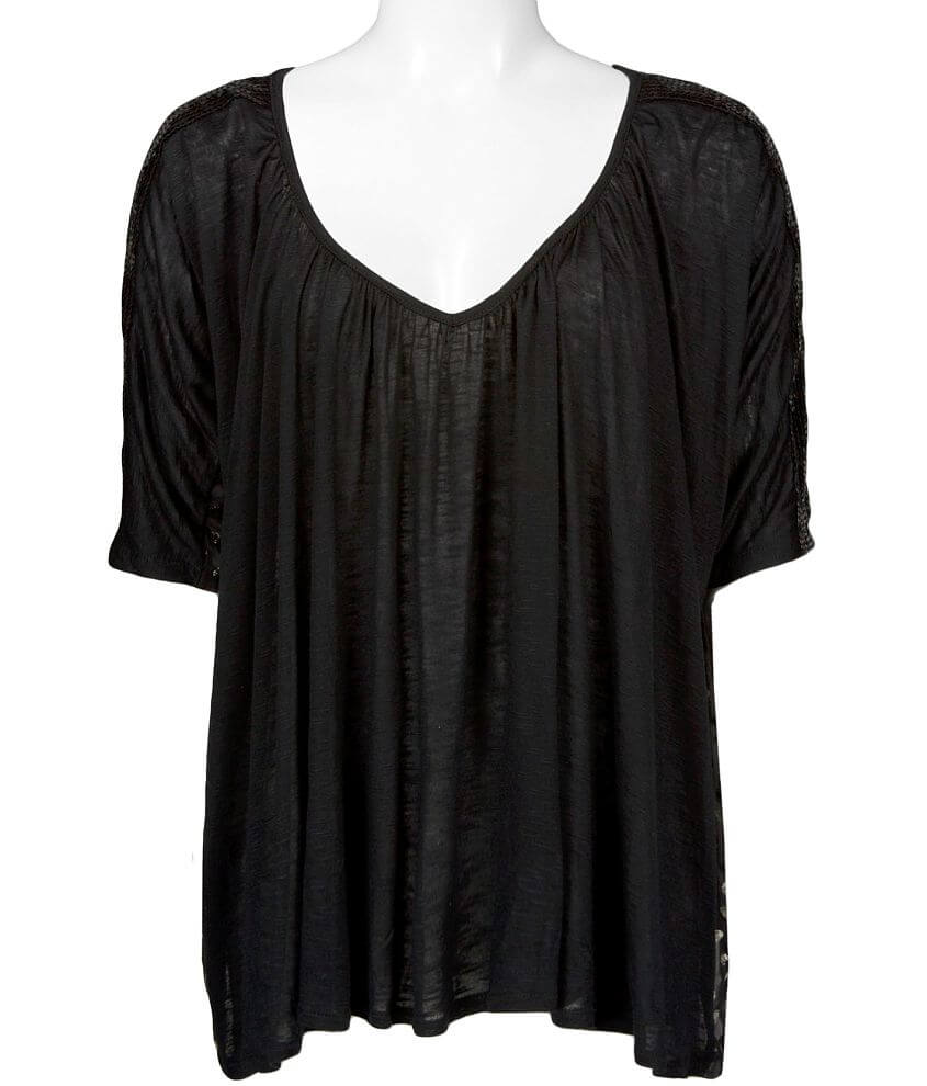 BKE Boutique Box Top - Women's Shirts/Blouses in Black Gold | Buckle