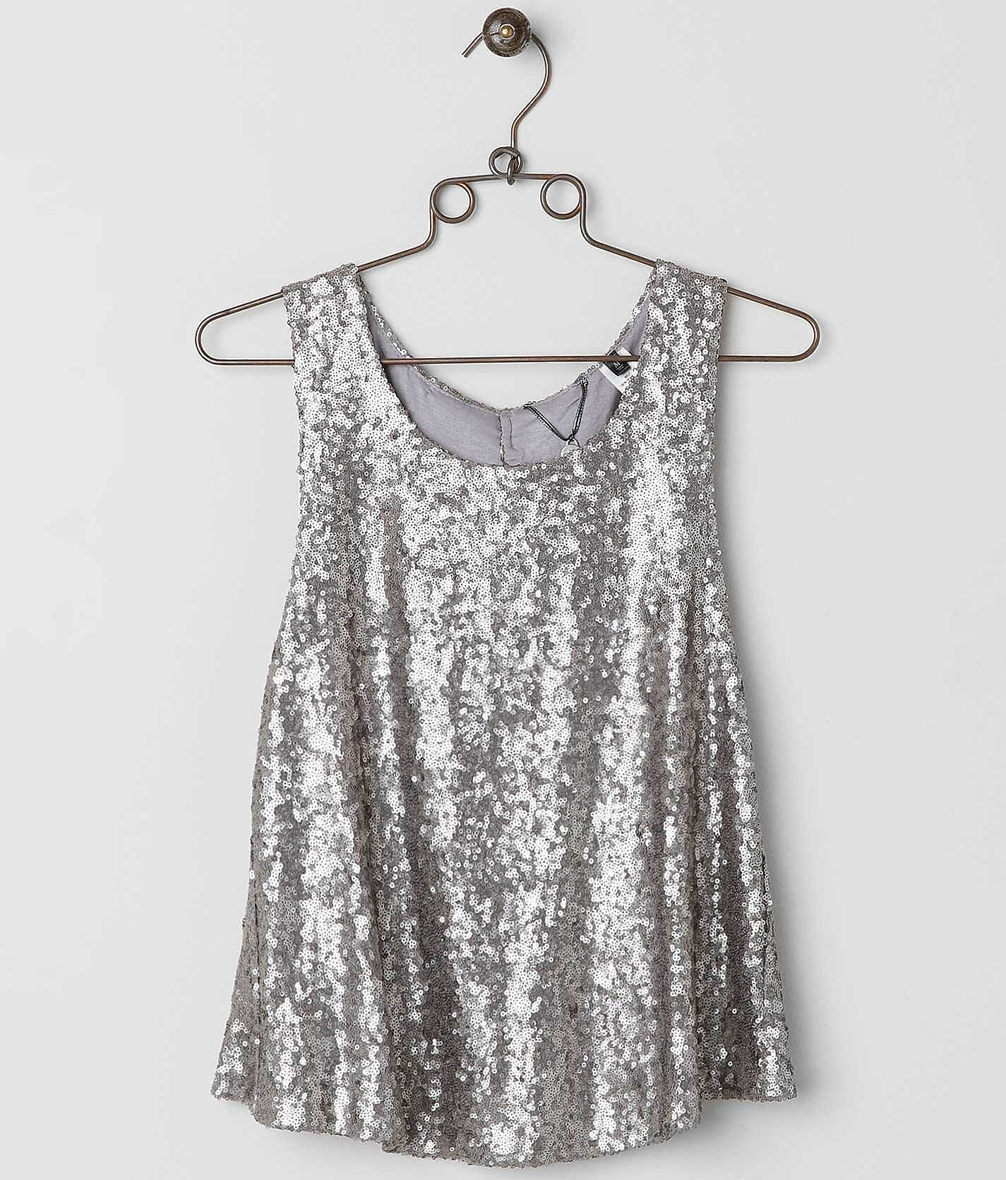 white sequin tank top