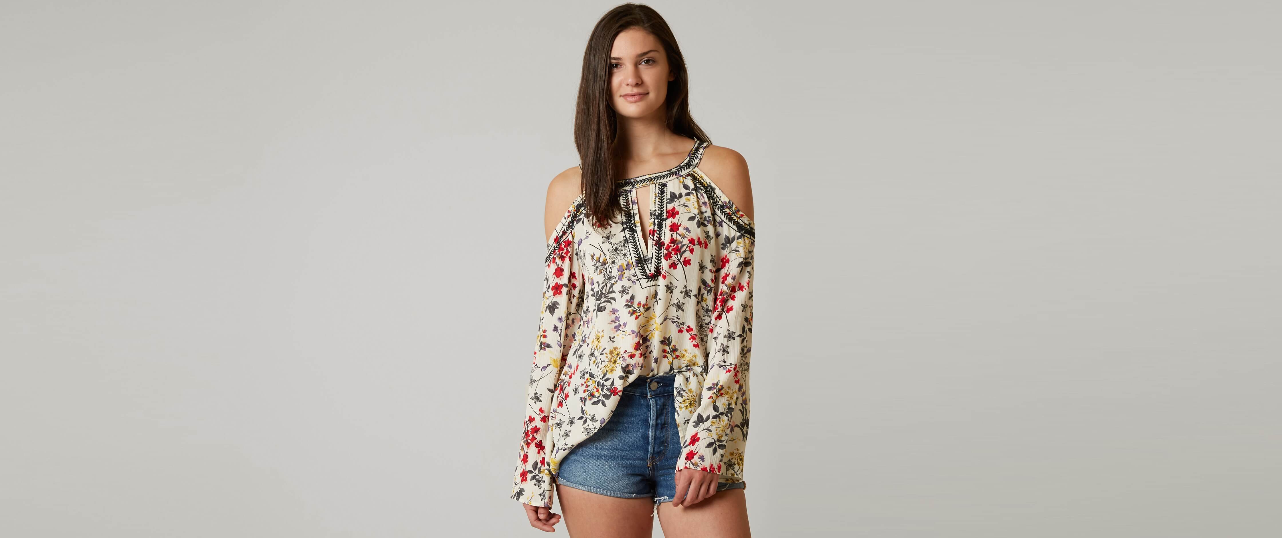 BKE Boutique Floral Top - Women's Shirts/Blouses In Cream Multi | Buckle