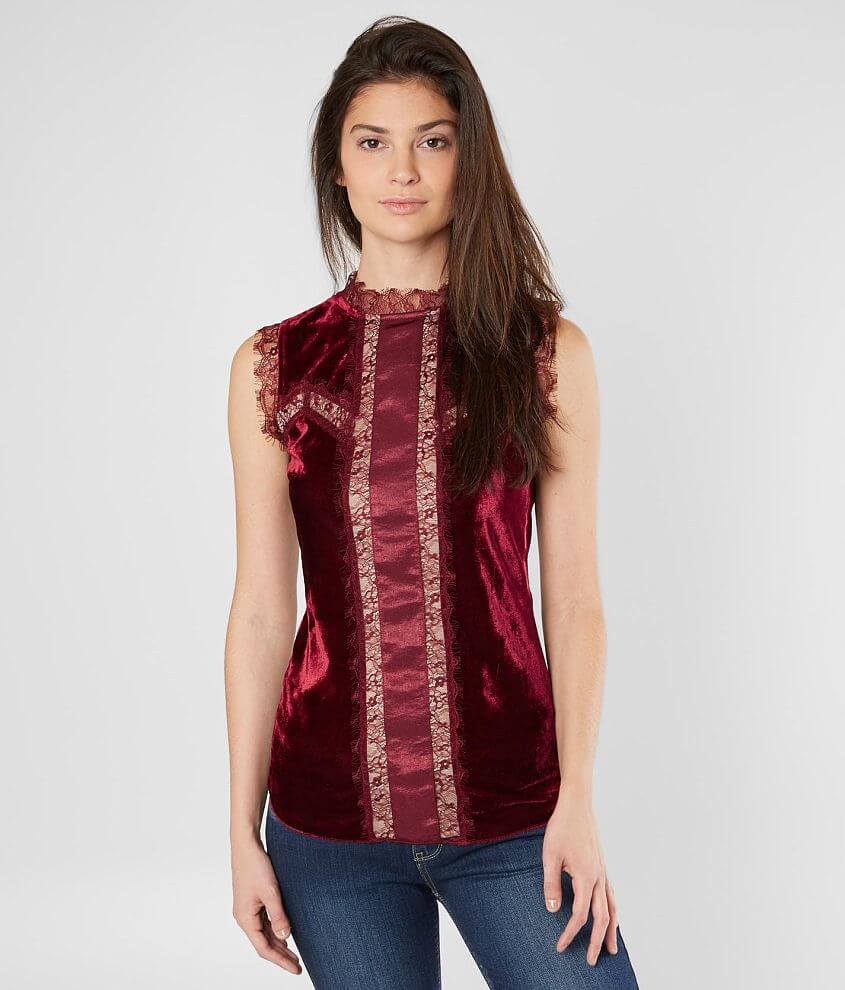 BKE Boutique Velvet Tank Top - Women's Tank Tops in Windsor Wine