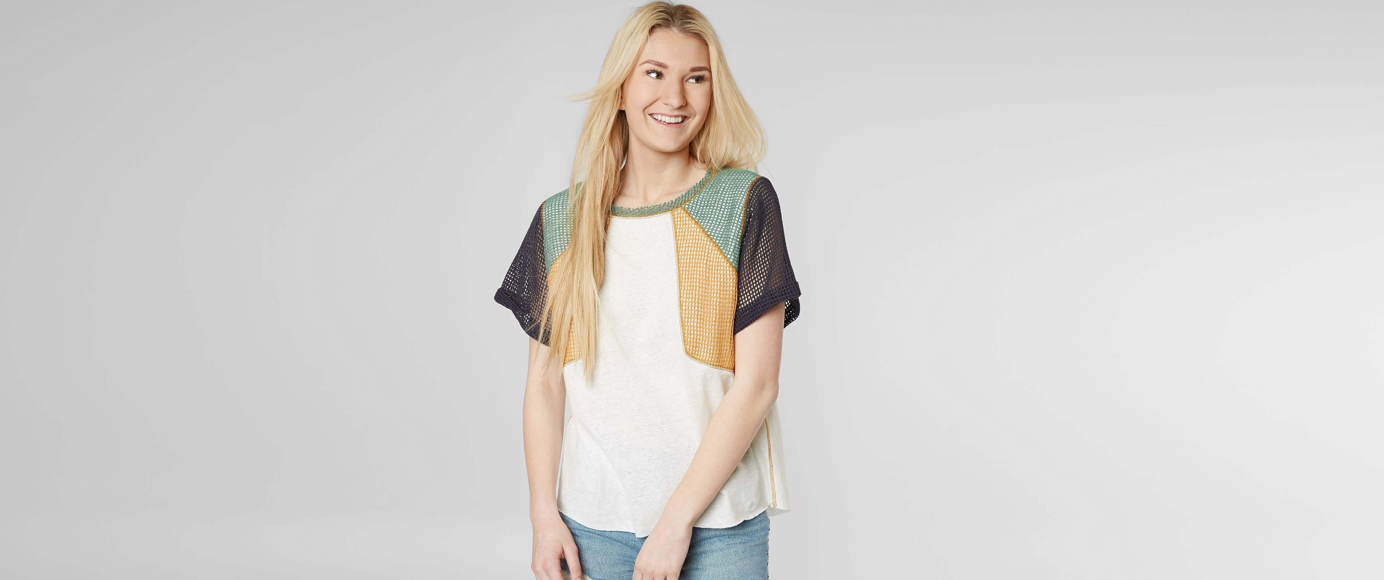 Image of Gilded Intent Pieced Mesh Top