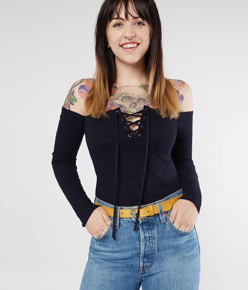 Image of Gilded Intent Off The Shoulder Ribbed Top