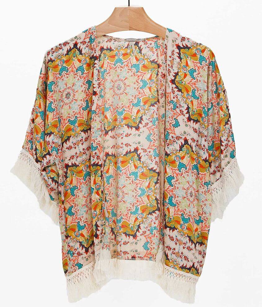 Gimmicks by BKE Printed Cardigan front view