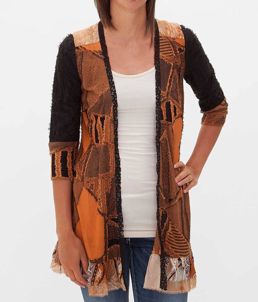 Gimmicks by BKE Pieced Cardigan front view