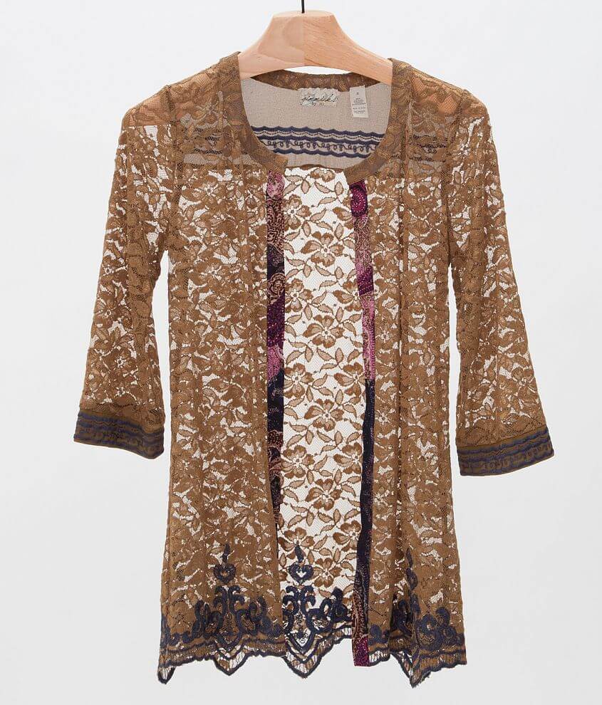 Gimmicks by BKE Lace Cardigan front view