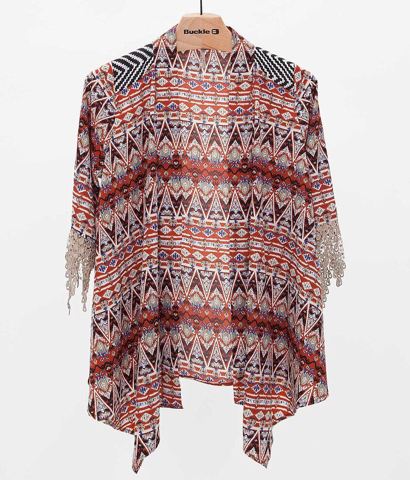 Gimmicks by BKE Southwestern Cardigan front view