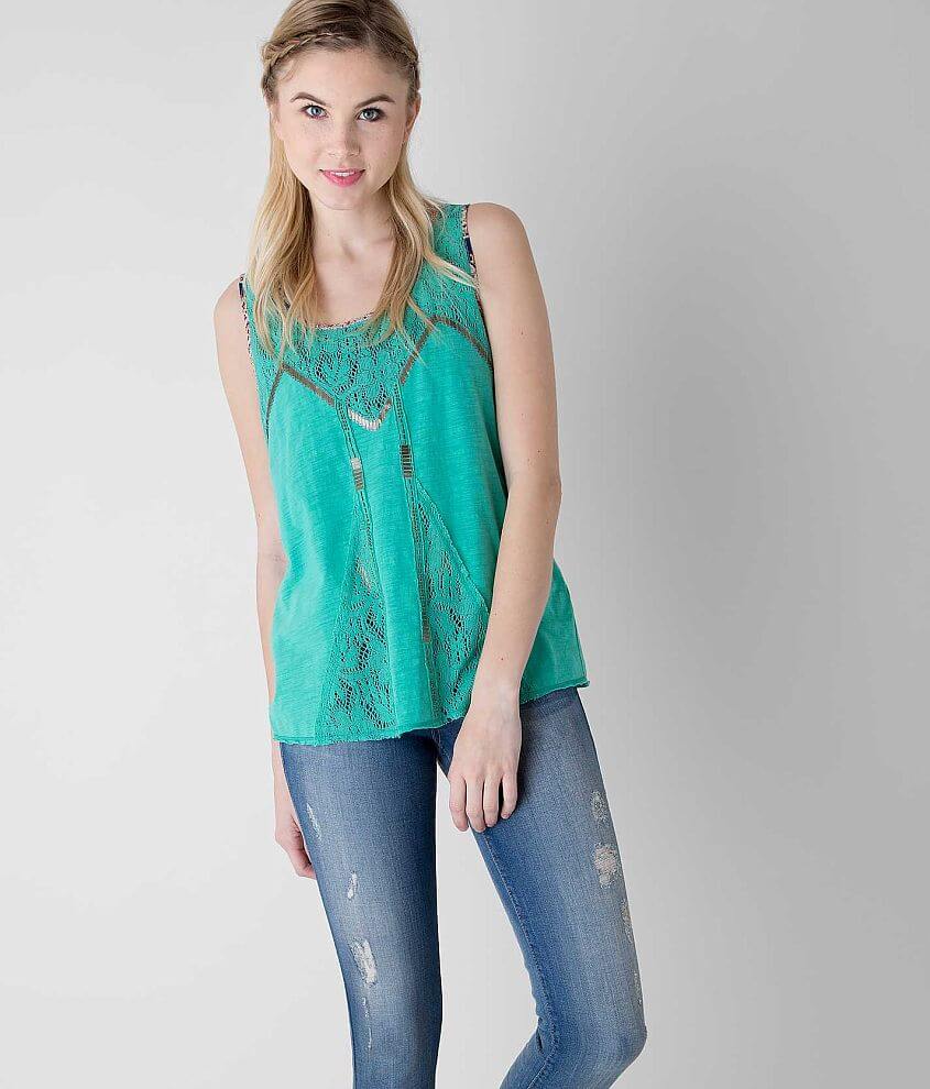 Gimmicks Pieced Lace Tank Top - Women's Tank Tops in Mint Green | Buckle