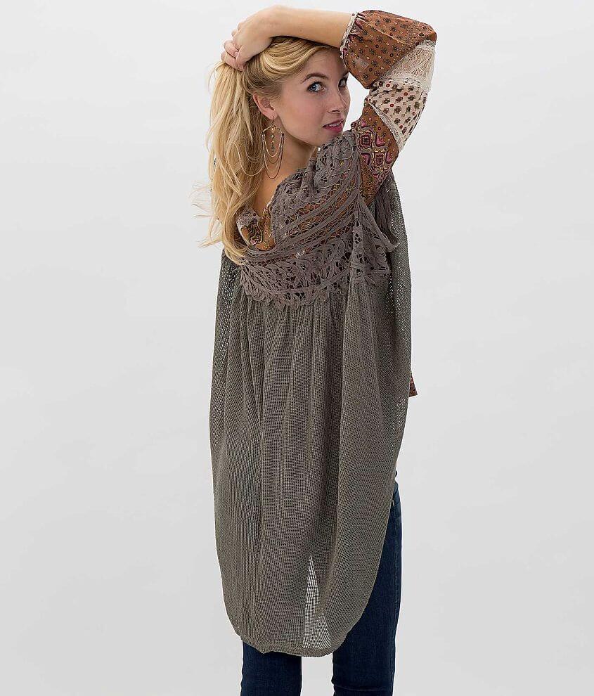 Gimmicks by BKE Mesh Cardigan front view