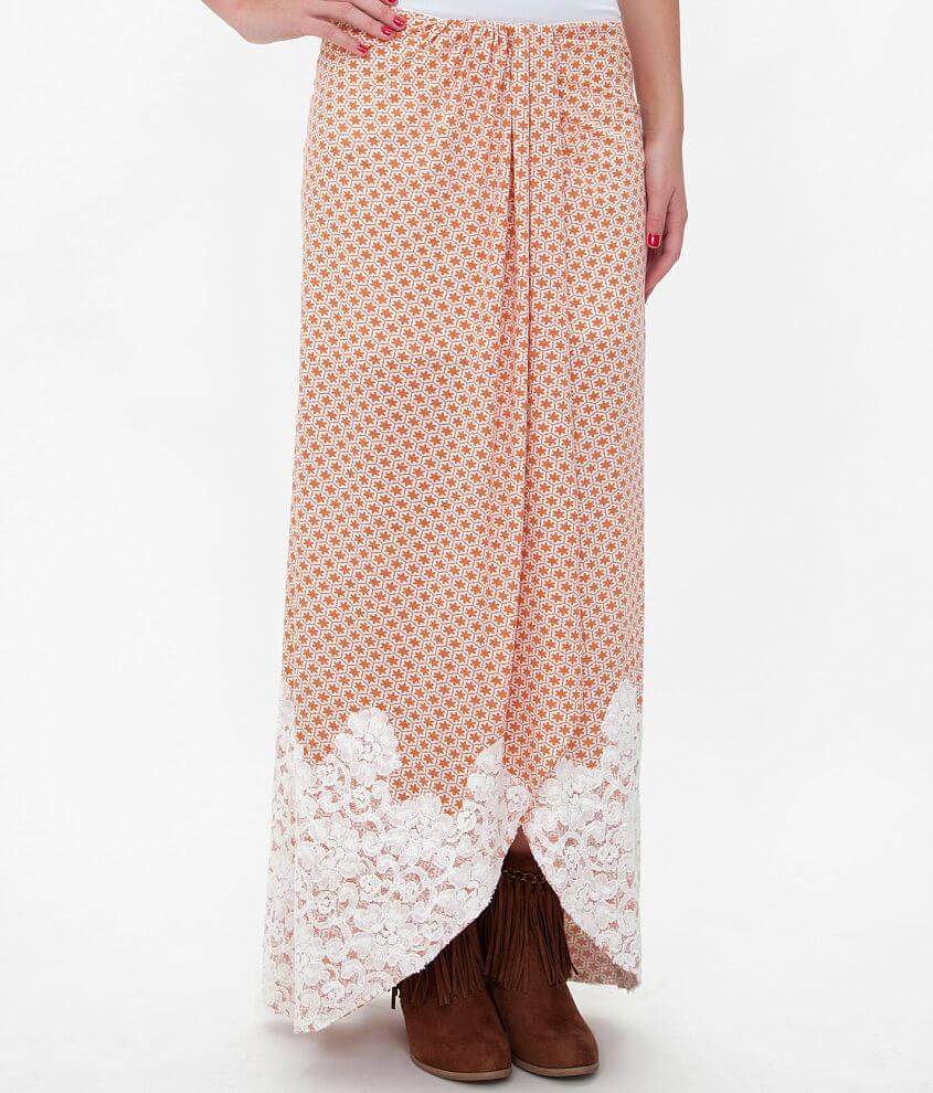 Gimmicks by BKE Printed Maxi Skirt front view