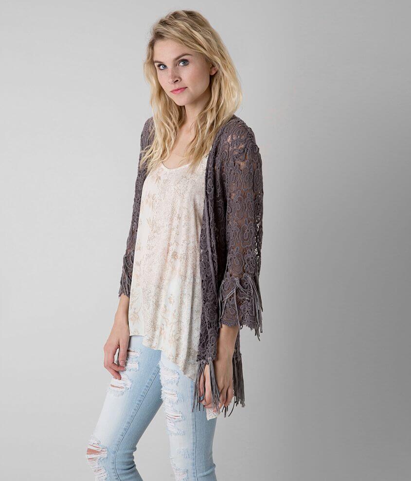 Gimmicks by BKE Lace Cardigan front view