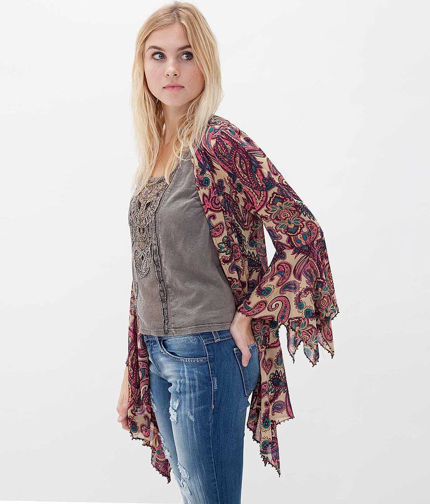 Gimmicks by BKE Paisley Cardigan front view