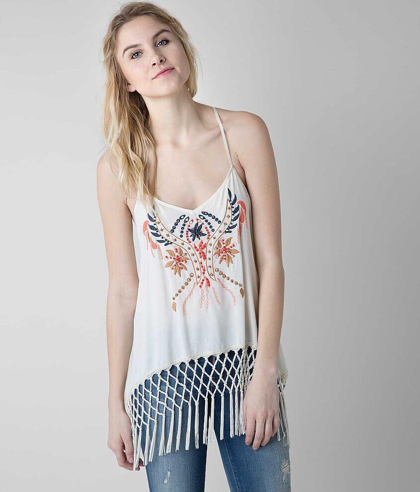 Gimmicks Beaded Macrame Tank Top front view