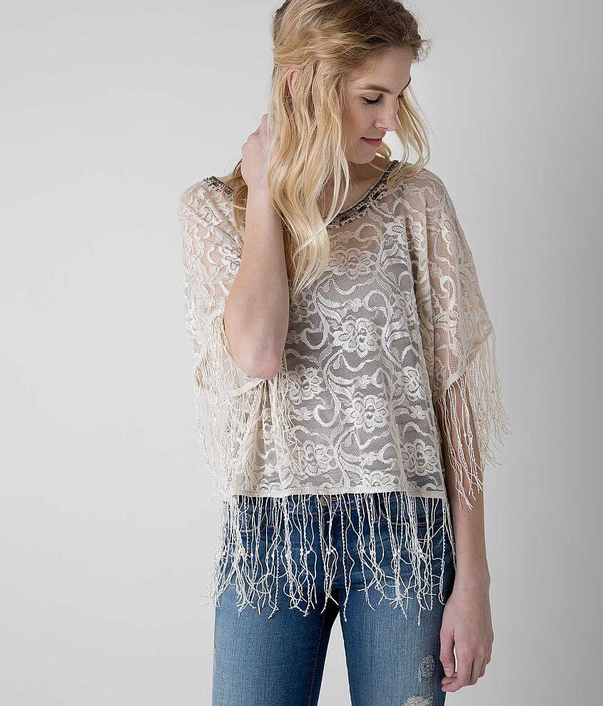 Gimmicks Beaded Fringe Top front view