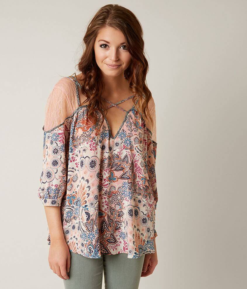 Image of Gimmicks Printed Cut-Out Top