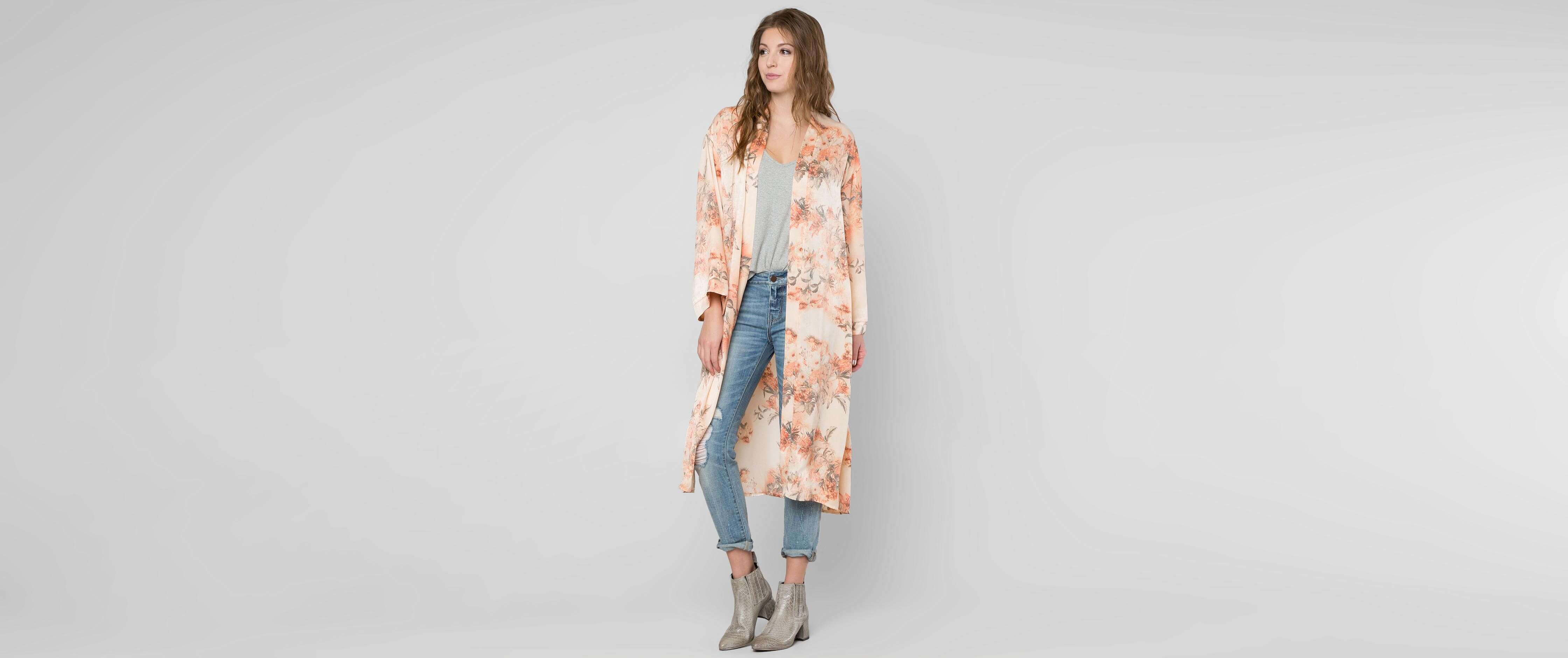 satin duster cardigan