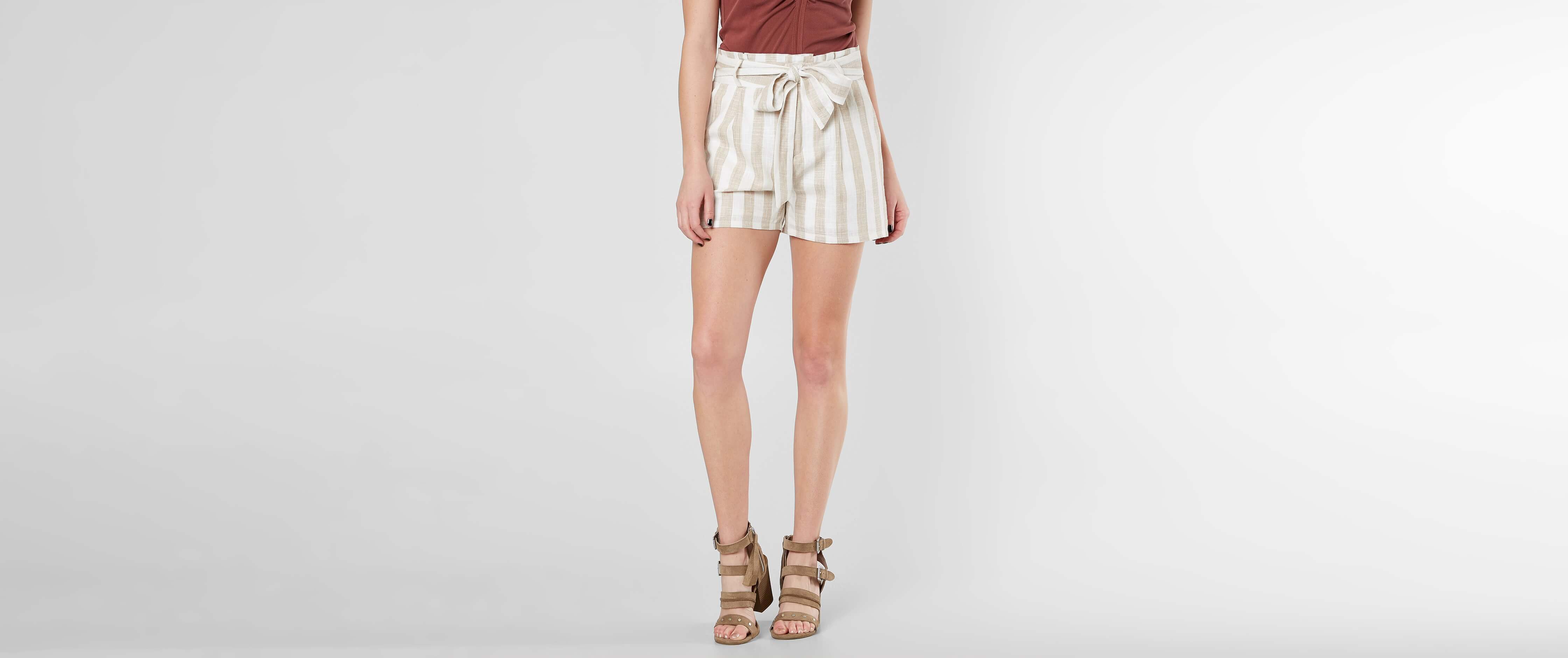 paperbag striped shorts