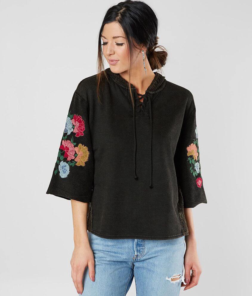 Gimmicks Floral Embroidered Sweatshirt front view