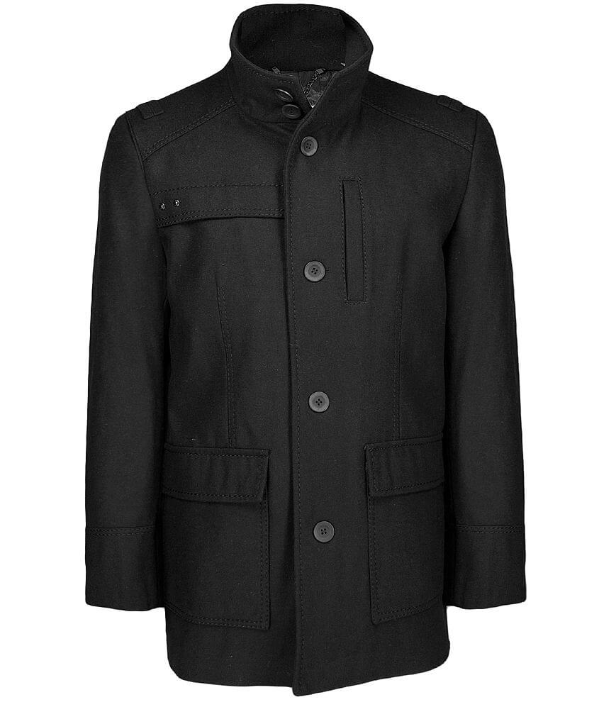 Black rivet outlet wool coat