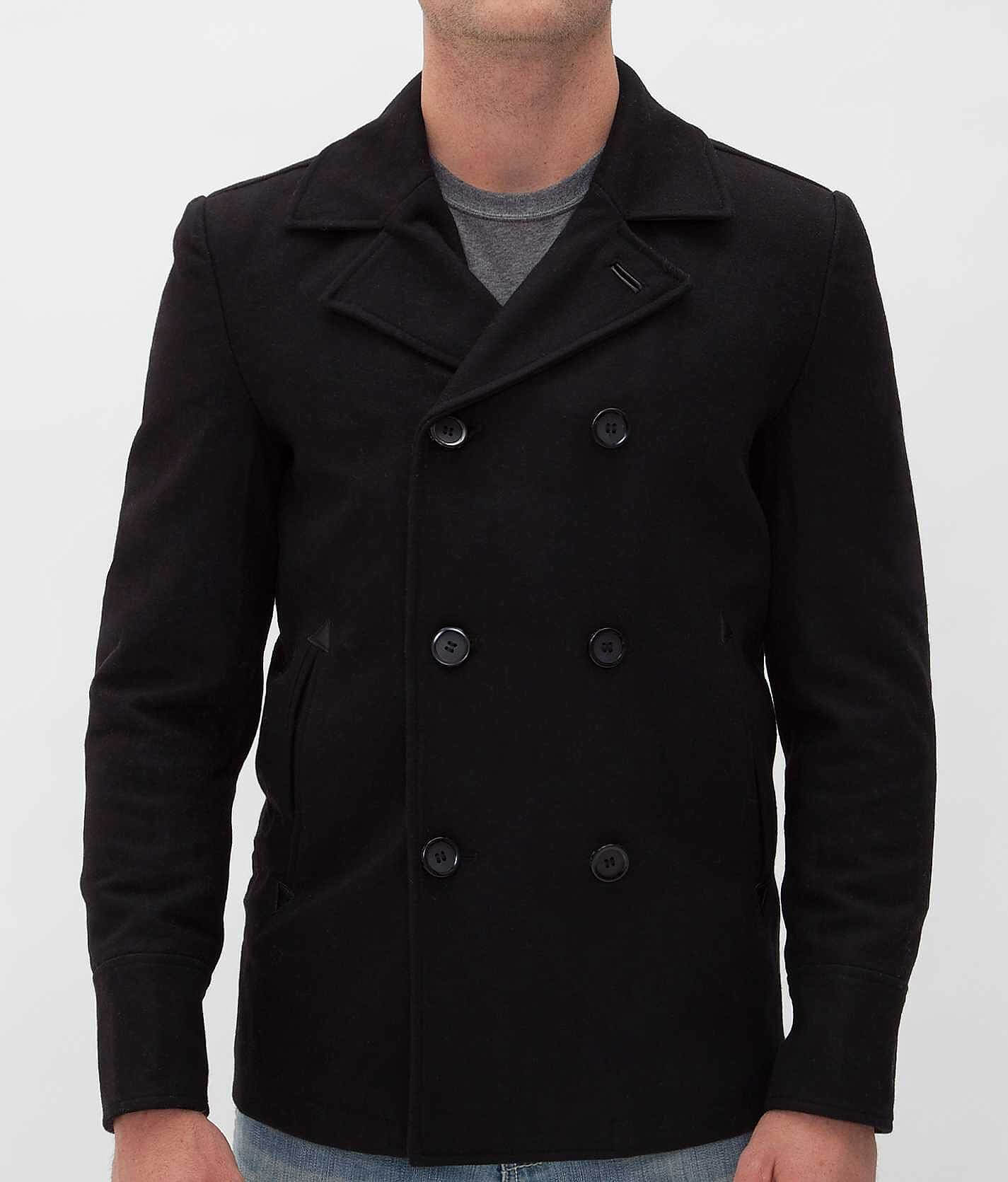 Black Rivet Peacoat Men s Coats Jackets in Black Buckle