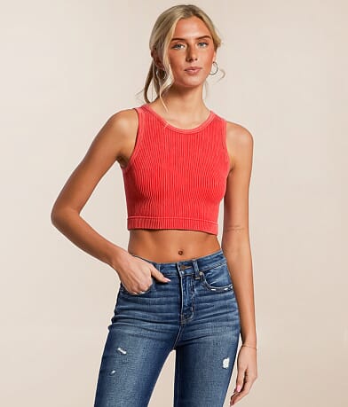 Freshwear High Neck Washed Brami front view