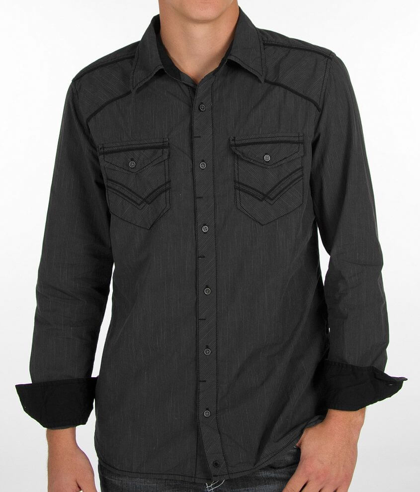 Buckle Black Striped Shirt front view