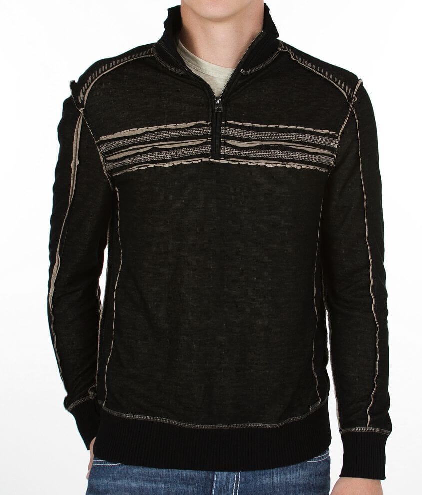 Buckle Black Pieced Sweater front view