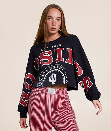 Gameday SOCIAL® Indiana Hoosiers® Cropped Pullover front view