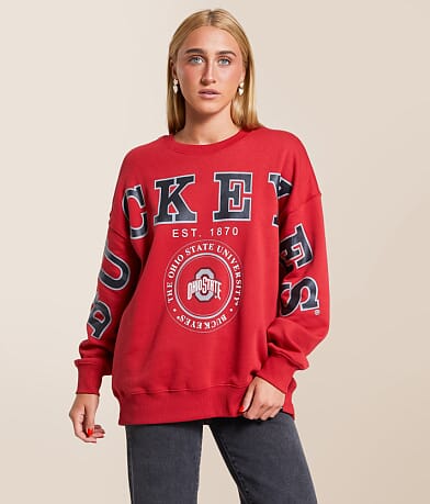 Gameday SOCIAL® Buckeyes® Oversized Pullover front view