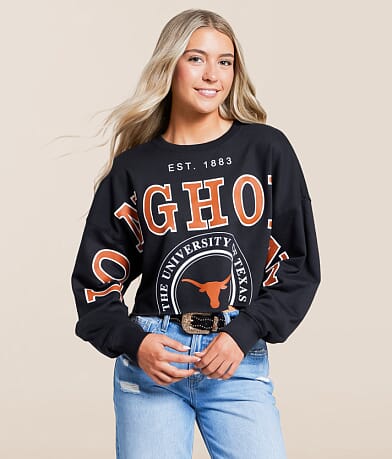 Gameday SOCIAL® Texas Longhorns Cropped Pullover front view