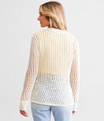 Double Zero Open Stitch Cardigan Sweater - Women's Sweaters