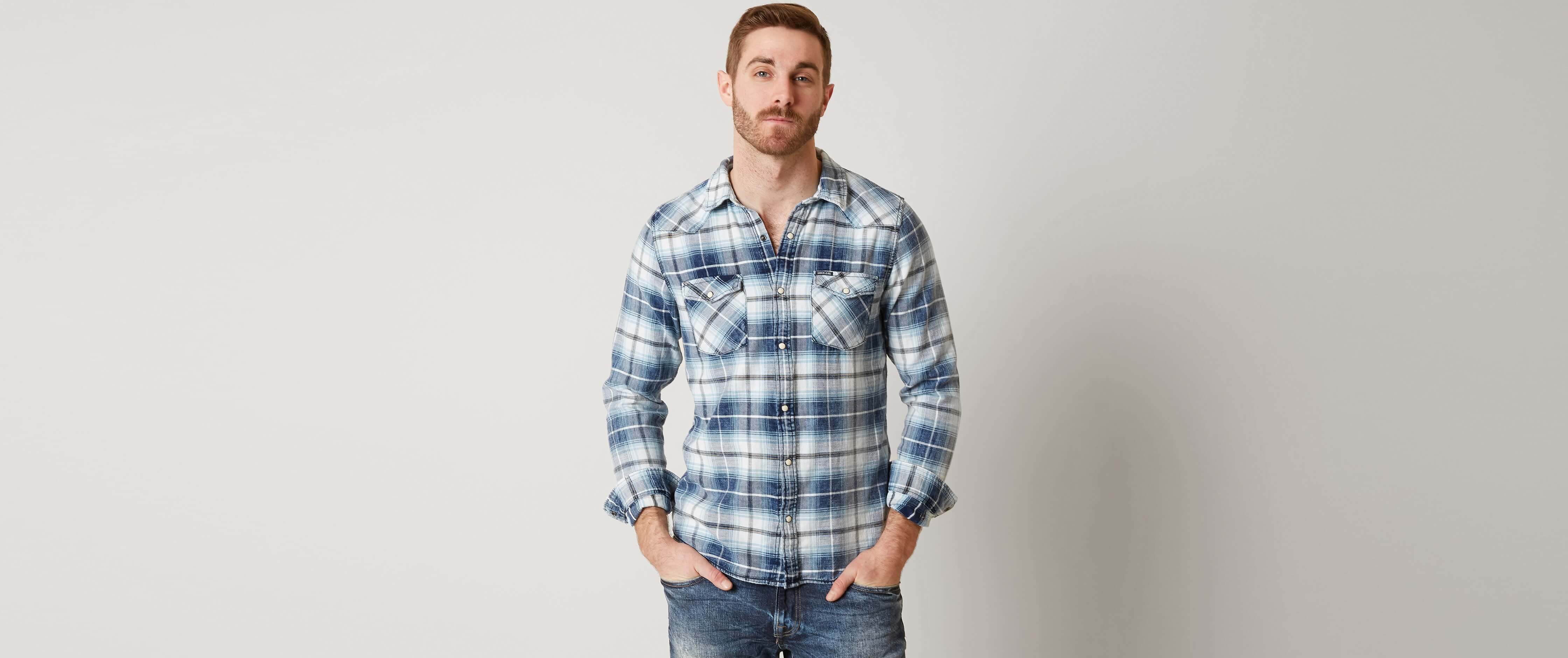 flannel shirt and jeans