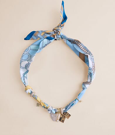 gemelli Blair Multi Charm Scarf Necklace front view