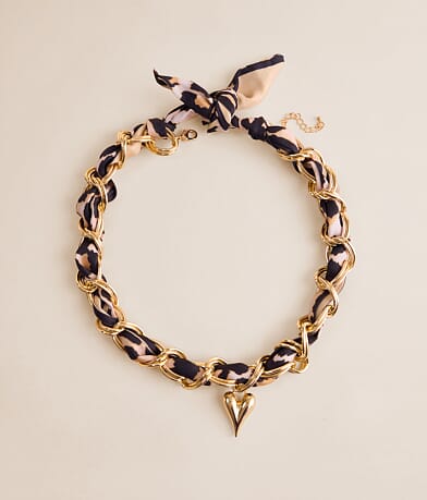 gemelli Rach Charm Twisted Scarf Necklace front view