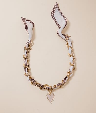 gemelli Maya Charm Twisted Scarf Necklace front view