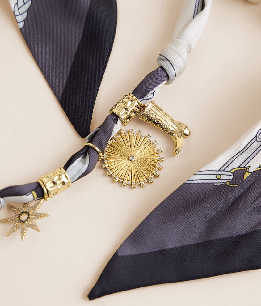 Amanda Multi Charm Scarf Necklace