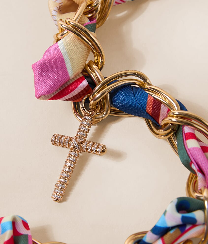 Margaret Charm Twisted Scarf Necklace