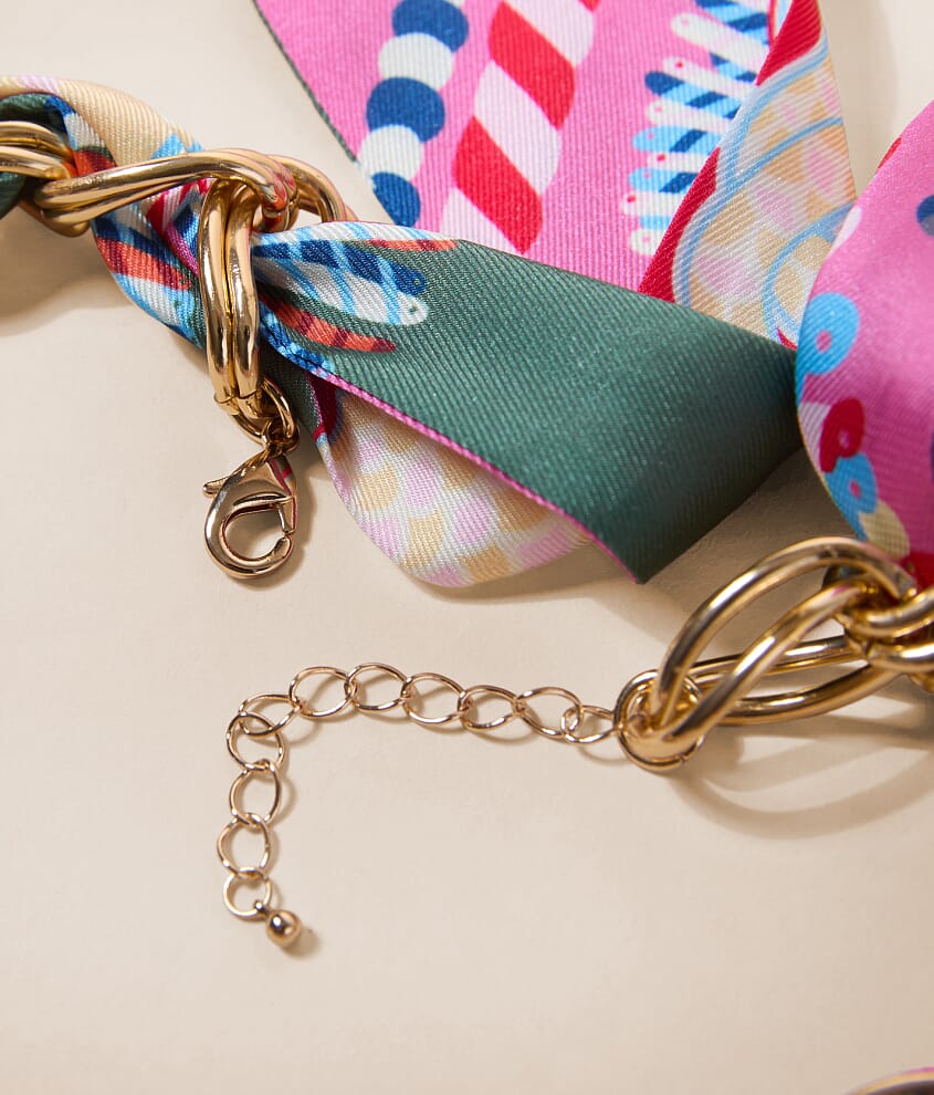 Margaret Charm Twisted Scarf Necklace