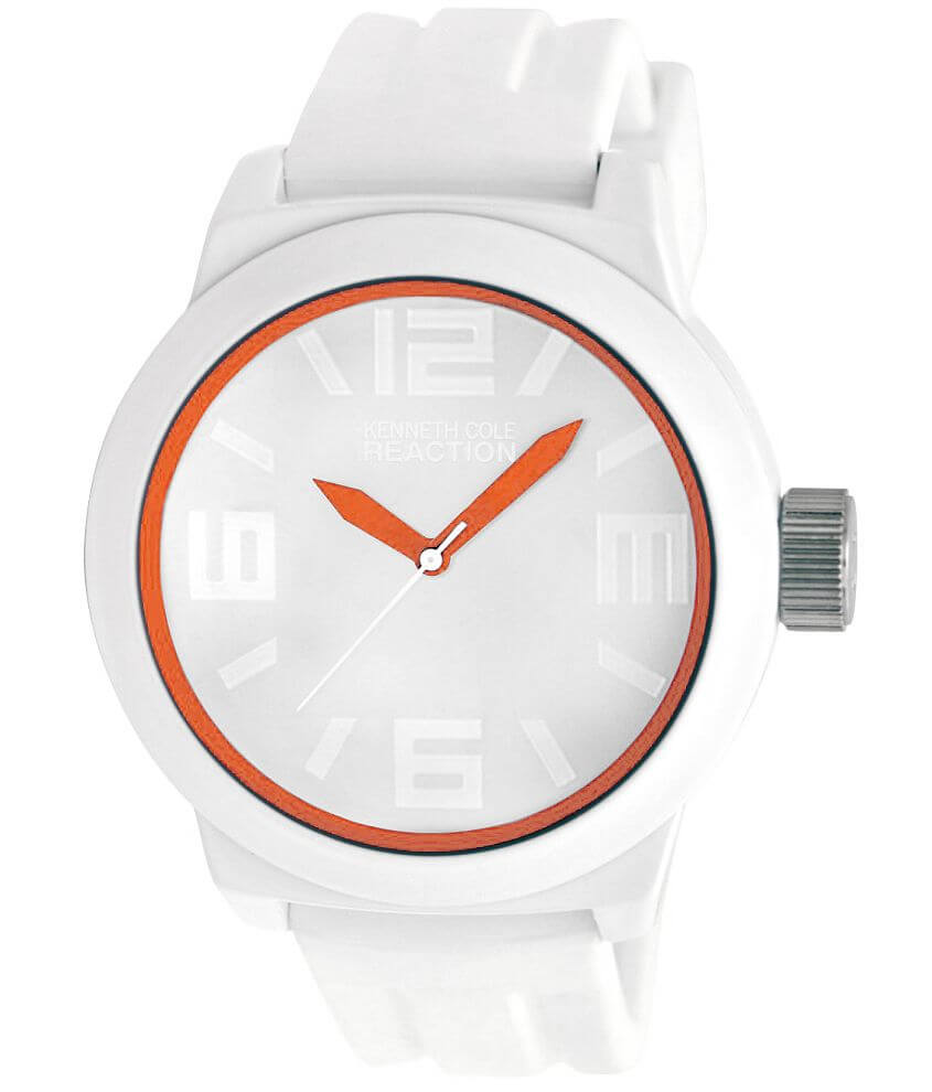 Kenneth Cole Reaction Orange Dial Watch front view