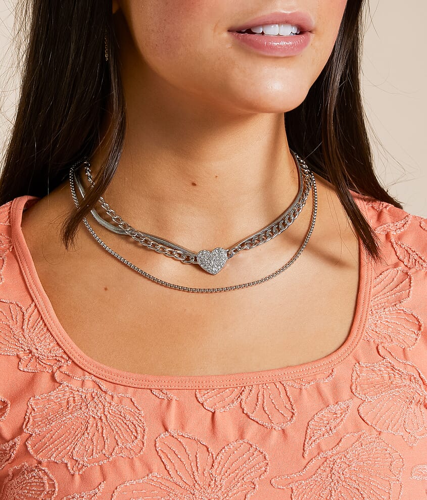 3 Pack Heart Necklace Set