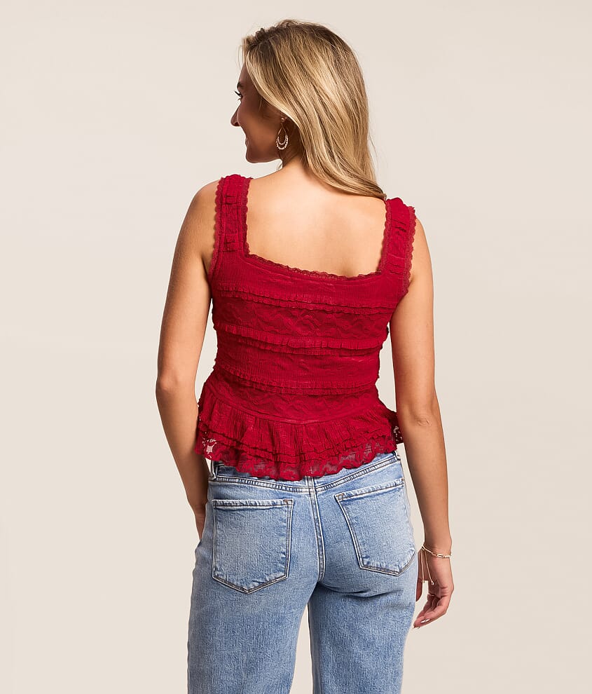 Lace Peplum Tank Top