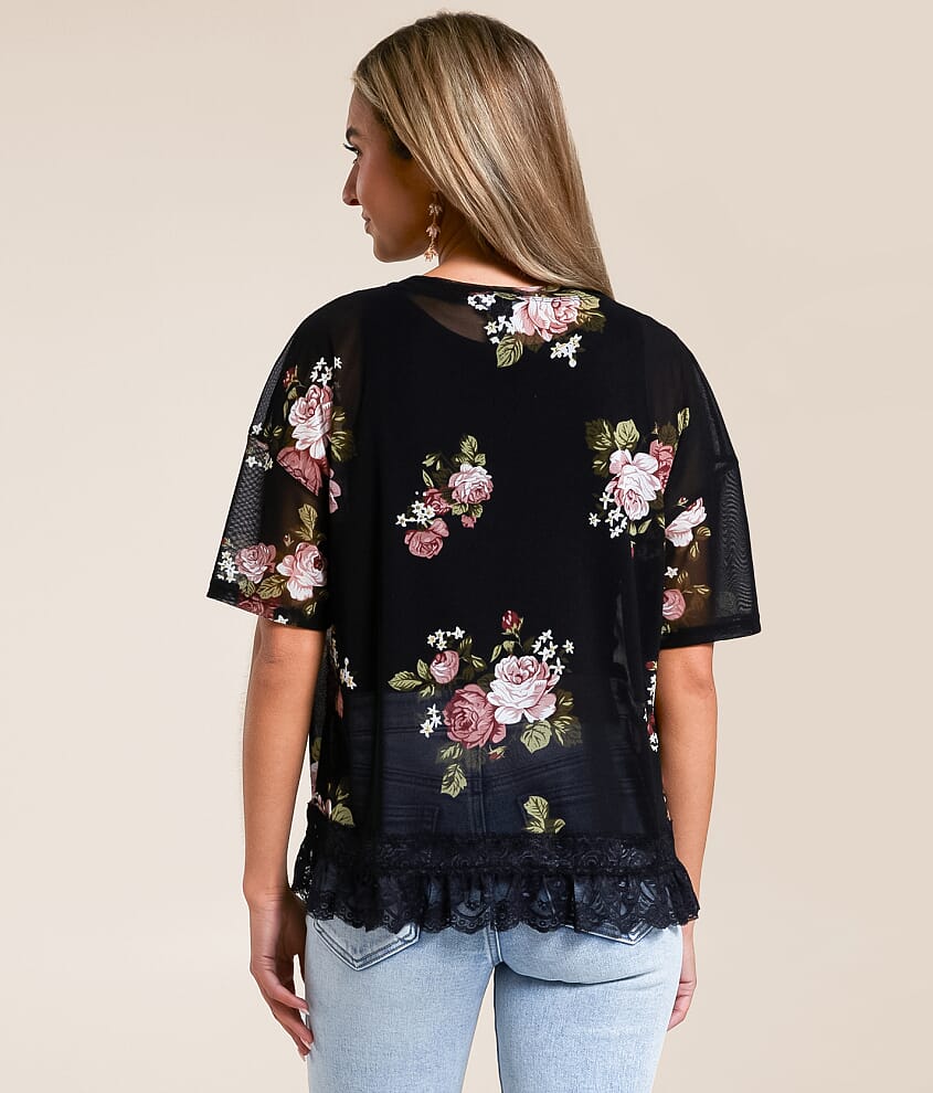 Floral Lace Mesh Top