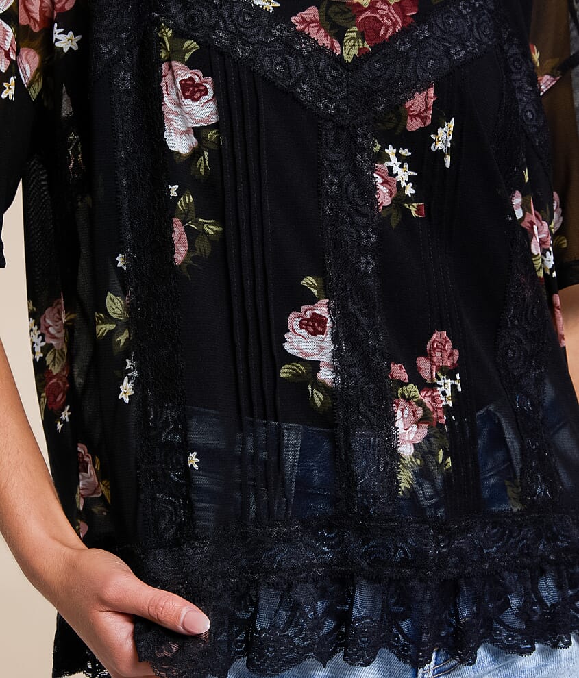 Floral Lace Mesh Top