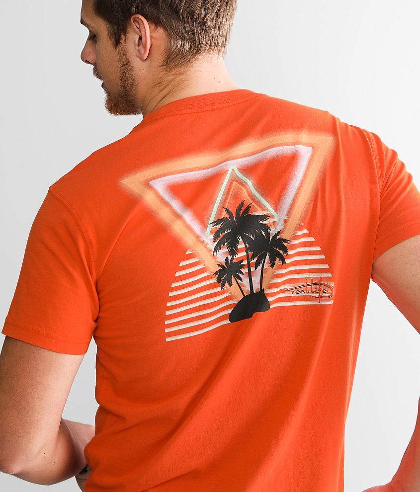 Reel Life Ocean Washed T-Shirt - Men's T-Shirts in Spicy Orange