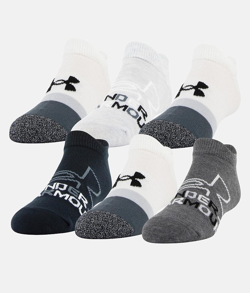 Girls- Under Armour® Essential 6 Pack Socks - Girl's Socks in Pitch Gray  Assorted