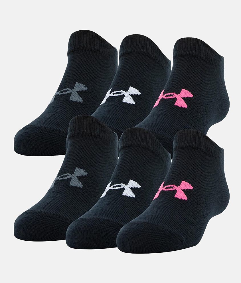 Girls - Under Armour® Essential 6 Pack Socks - Girl's Socks in Black ...