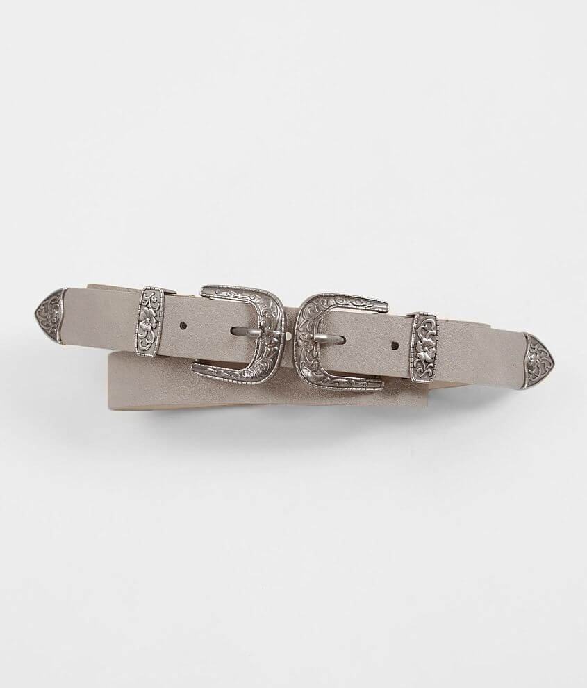 BKE Double Buckle Western Belt - Women's Belts in Grey | Buckle