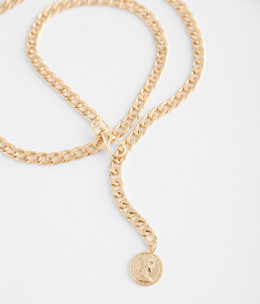 BKE Coin Pendant Belt Women's Belts in Gold Buckle