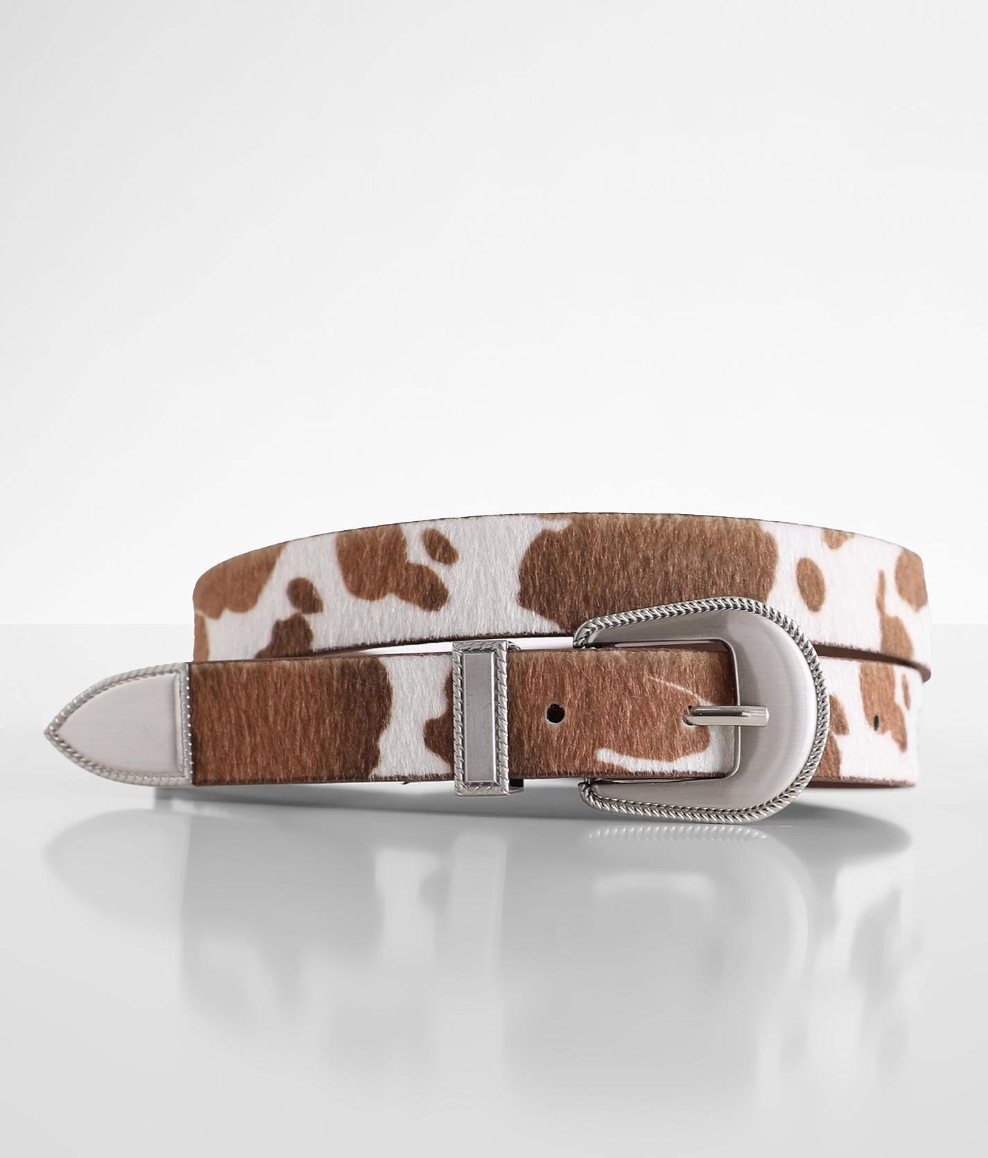 Cow shop print belt